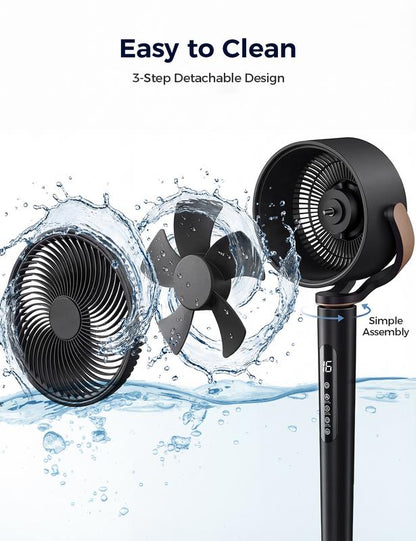 Ultra Quiet Standing Fan with 3D Air Circulation 16 Speeds